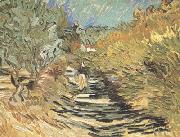 Vincent Van Gogh A Road at Sain-Remy with Female Figure (nn04) Spain oil painting artist